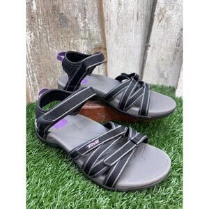 TEVA Tirra Black Purple Gray Black Sandals Women's 8.5